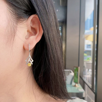 14K Lab Grown Diamond Inverted Double V Earrings