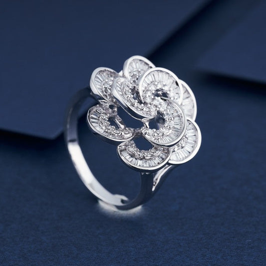 14K Double Layered T-flower Ring