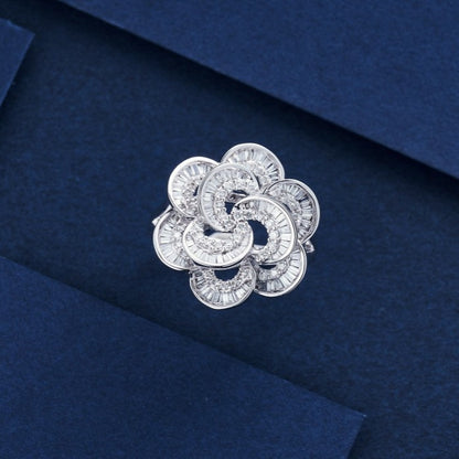 14K Double Layered T-flower Ring