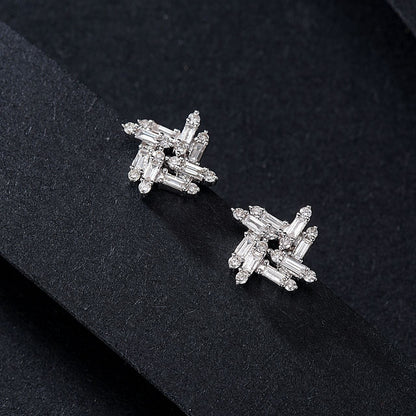 14K Lab Grown Diamond Ladder Square Windmill Earrings