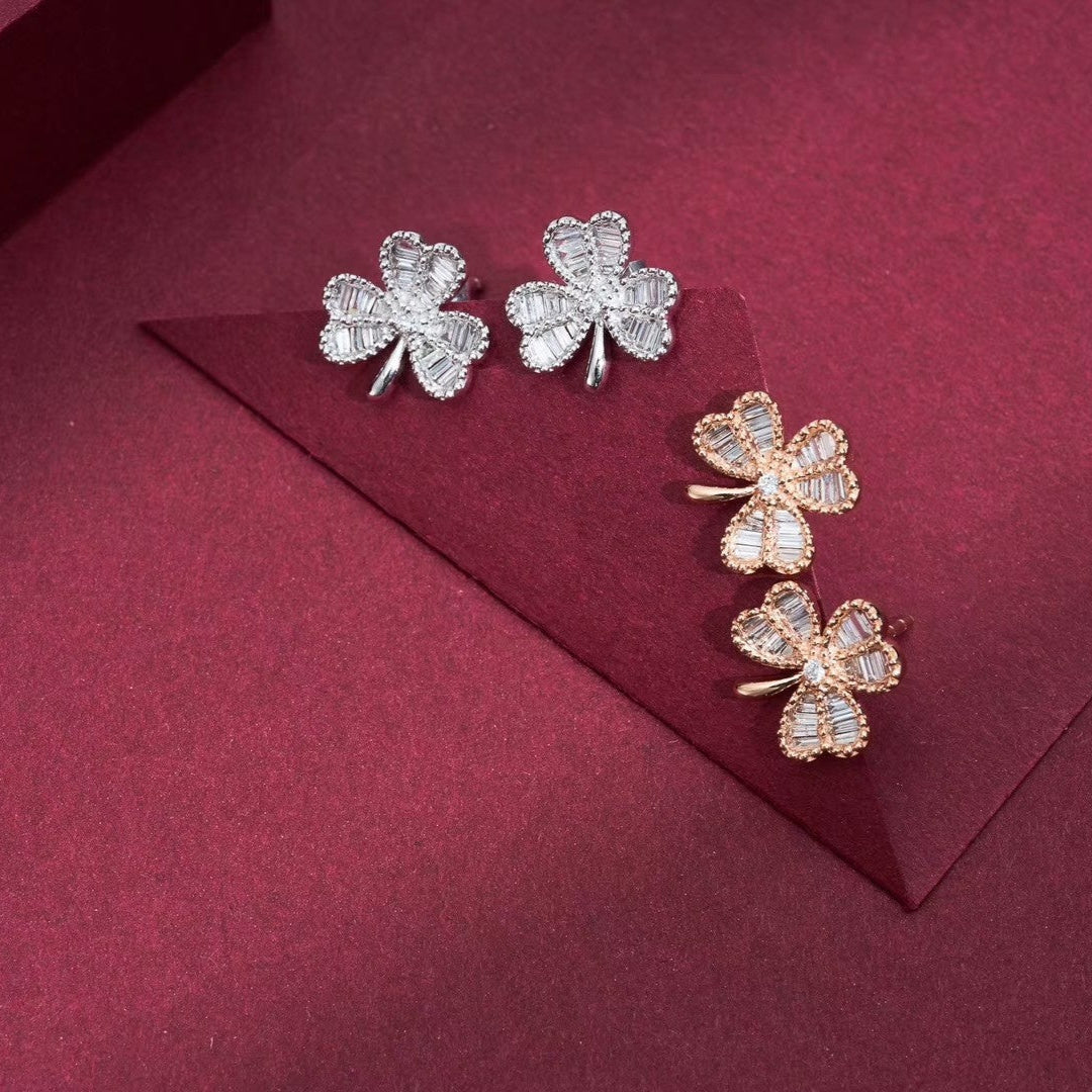 14K Clover Earrings (Available in two colors)