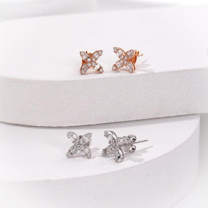 Lab Grown Diamond Four Leaf Marquise Earrings