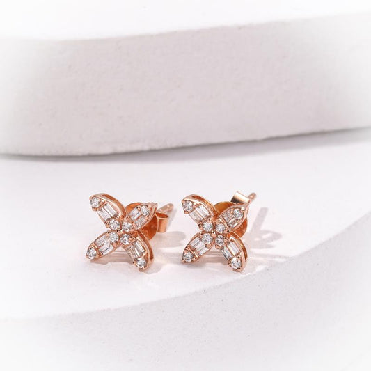 Lab Grown Diamond Four Leaf Marquise Earrings