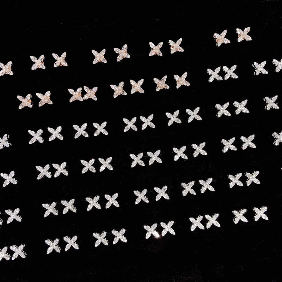 Lab Grown Diamond Four Leaf Marquise Earrings