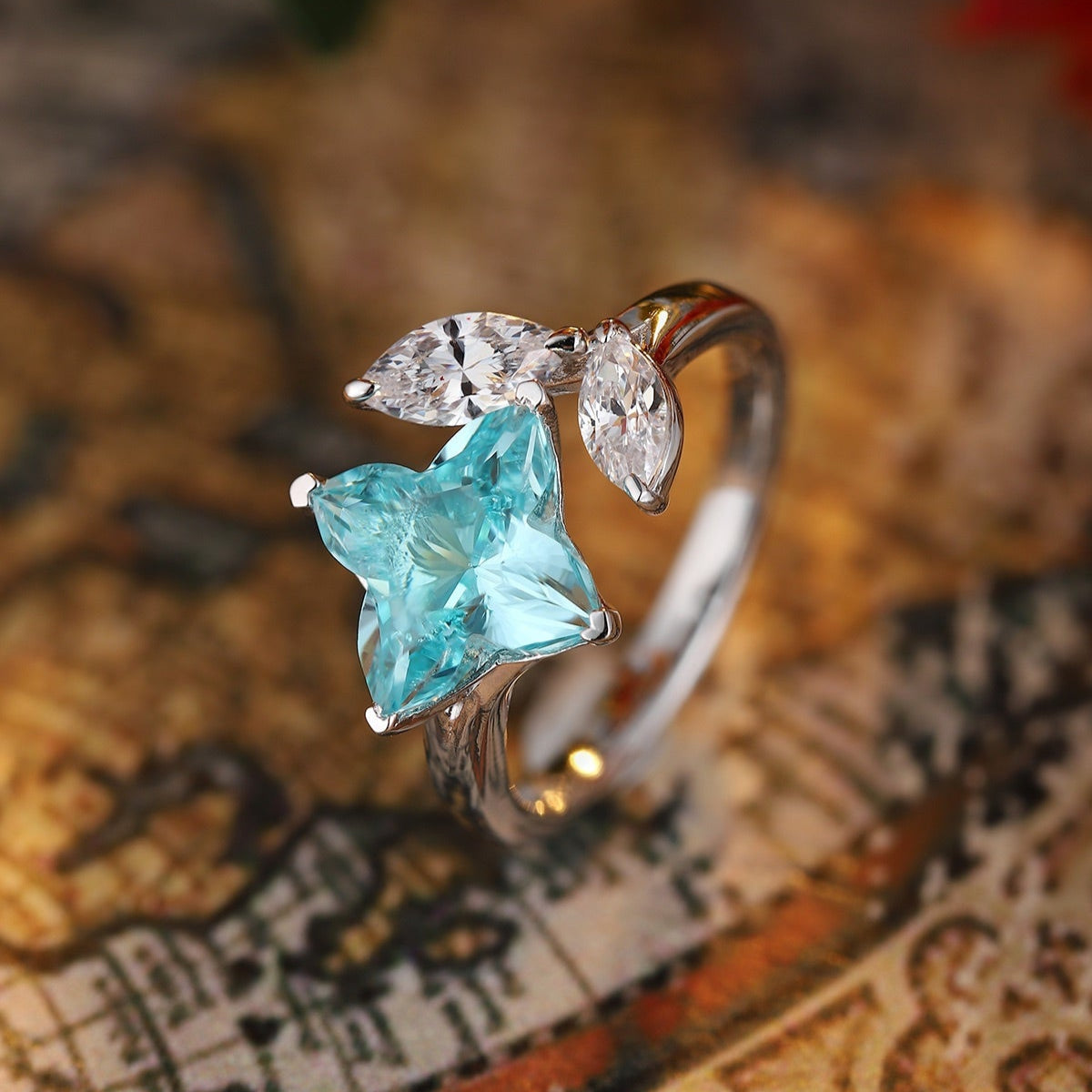 S925 Silver Cultivation Paraiba Ring