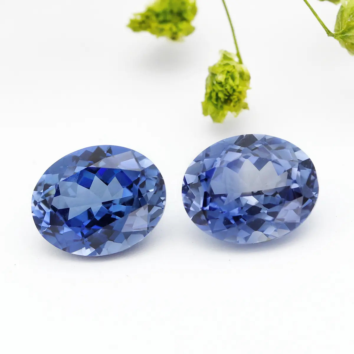 Flame Melted Cornflower Sapphire Oval Shape
