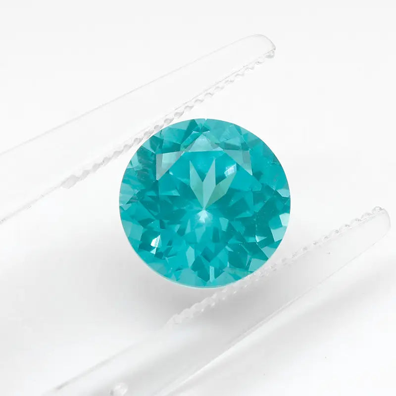 Precision Cut Lab Grown Paraiba Round Shape