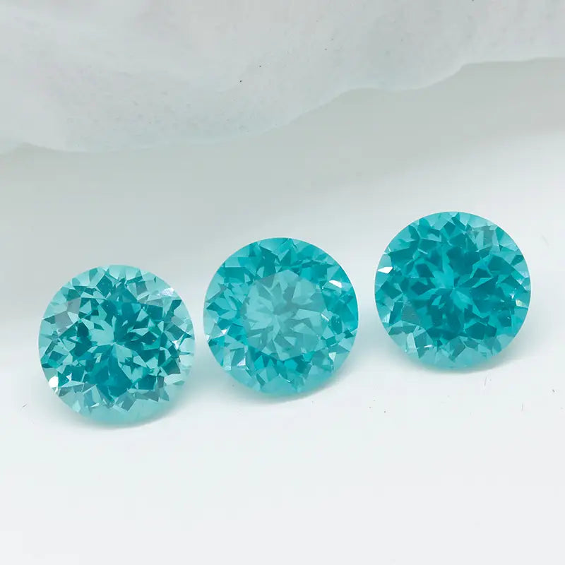 Precision Cut Lab Grown Paraiba Round Shape