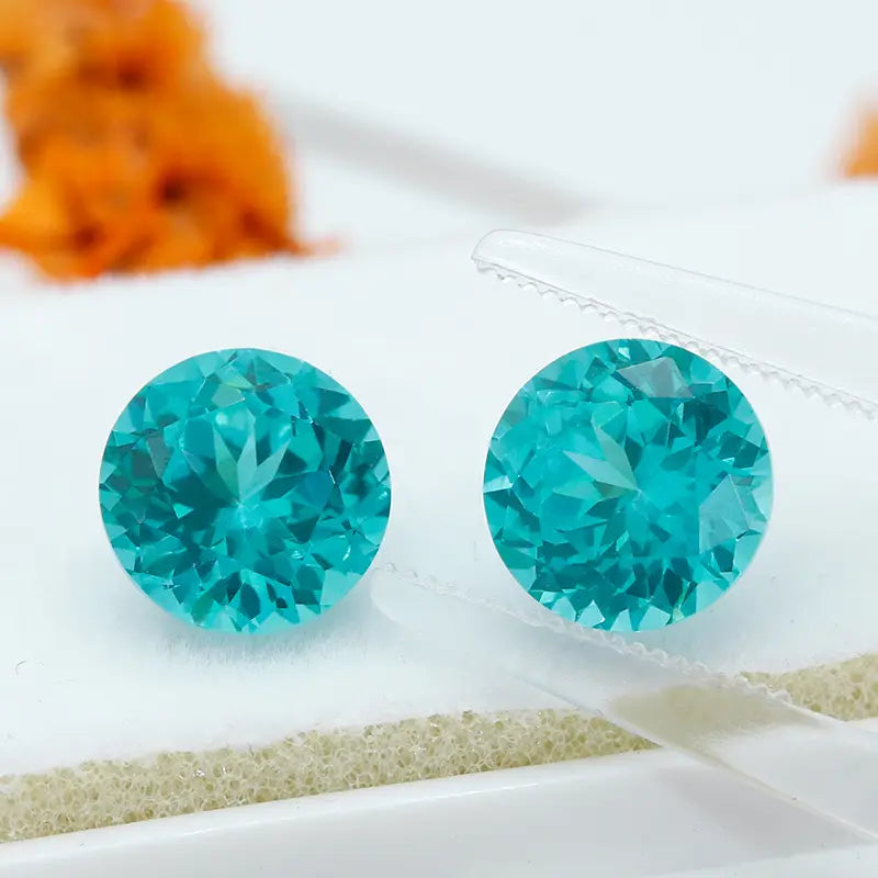 Precision Cut Lab Grown Paraiba Round Shape