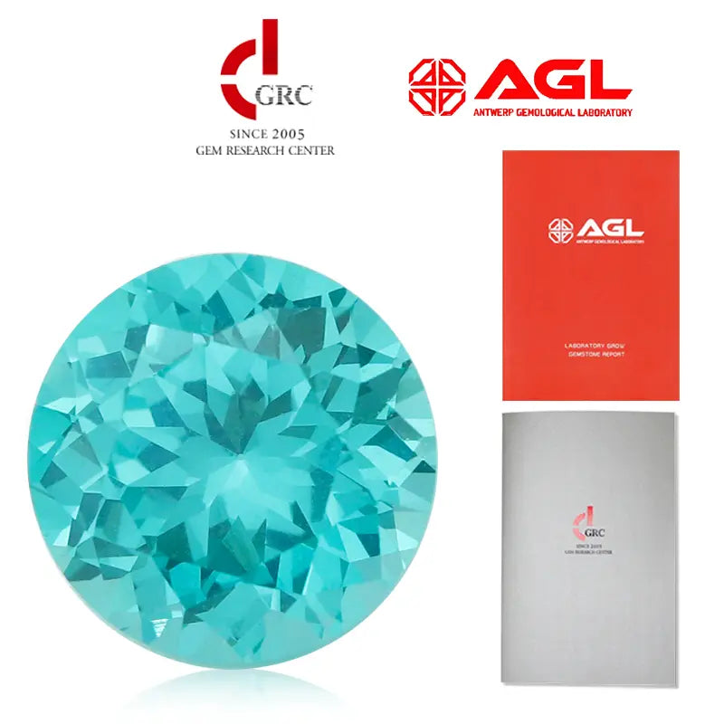 Flame Melted Lab Grown Paraiba Round Shape