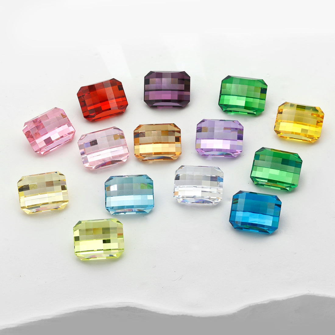 5A Cubic Zirconia Mosaic Brilliant Cut Multicolor