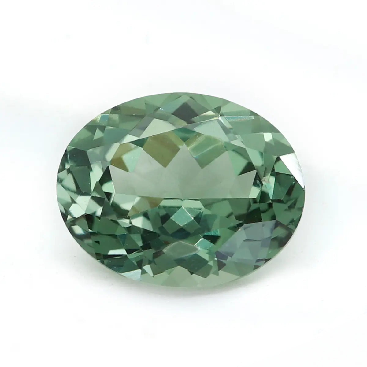 Flame Melted Lab Grown Green Spinel Oval Shape