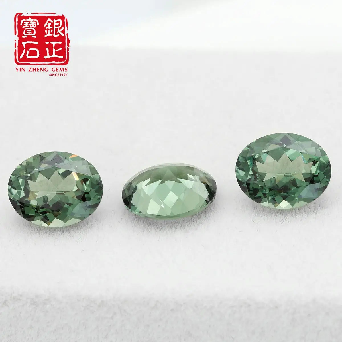 Flame Melted Lab Grown Green Spinel Oval Shape