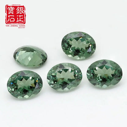 Flame Melted Lab Grown Green Spinel Oval Shape