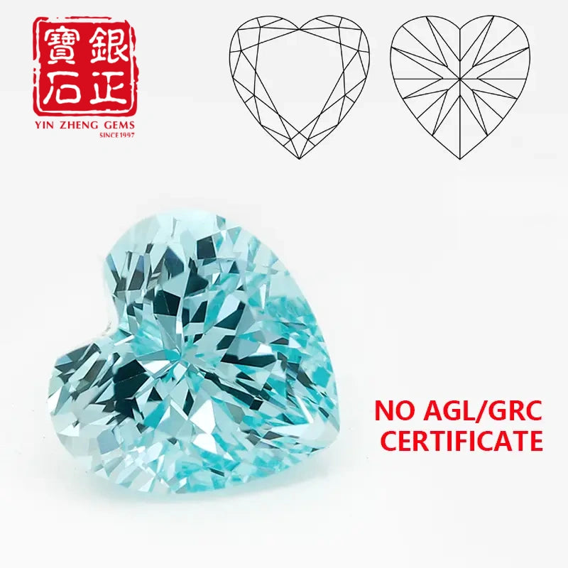 5A Lab Grown Paraiba Heart Shape