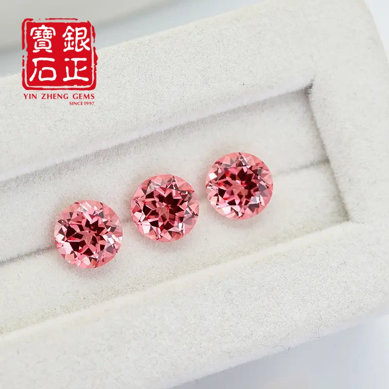 5A Lab Grown Papalacha Sapphire Round Shape
