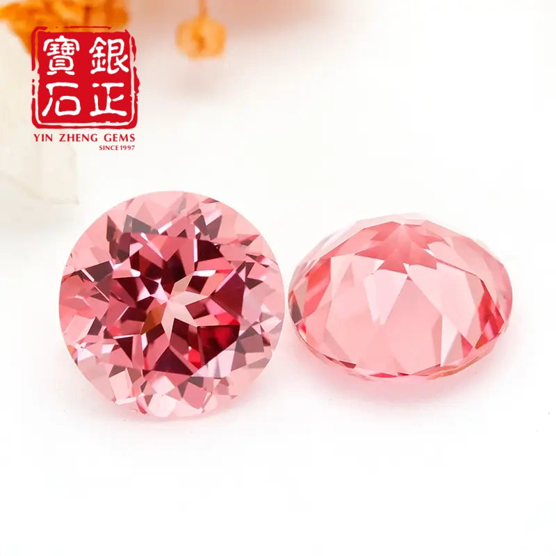 5A Lab Grown Papalacha Sapphire Round Shape