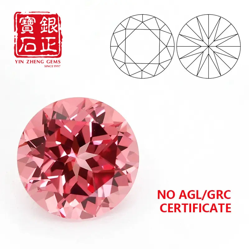 5A Lab Grown Papalacha Sapphire Round Shape
