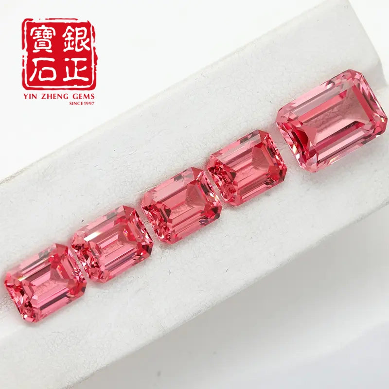 5A Lab Grown Papalacha Sapphire Emerald Cut