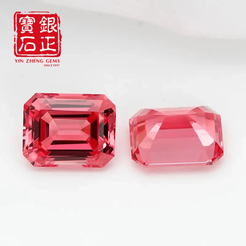 5A Lab Grown Papalacha Sapphire Emerald Cut
