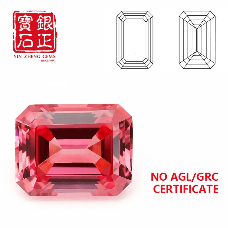 5A Lab Grown Papalacha Sapphire Emerald Cut