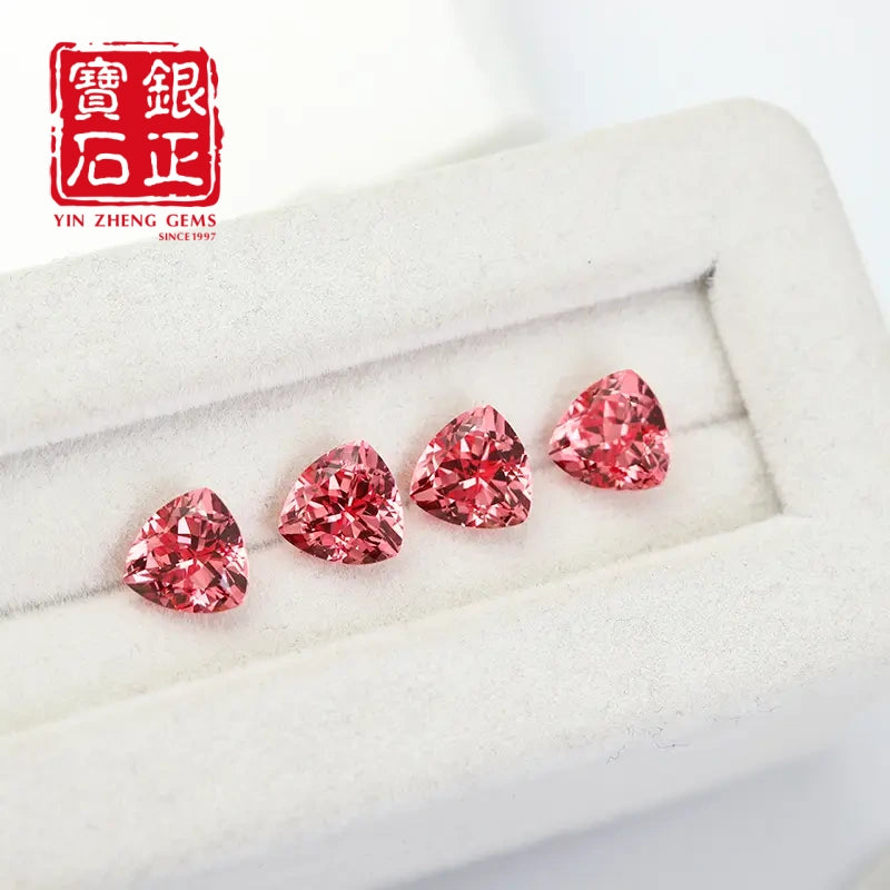 5A Lab Grown Papalacha Sapphire Trillion Shape