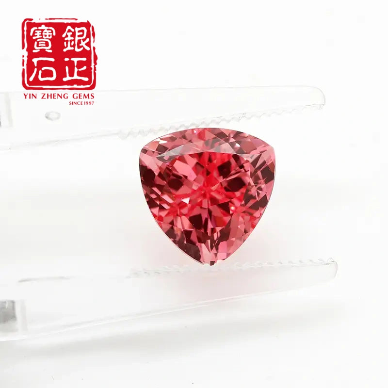 5A Lab Grown Papalacha Sapphire Trillion Shape