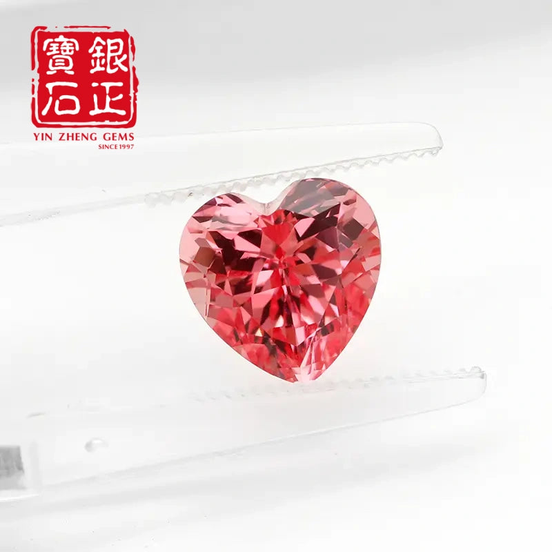 5A Lab Grown Papalacha Sapphire Heart Shape
