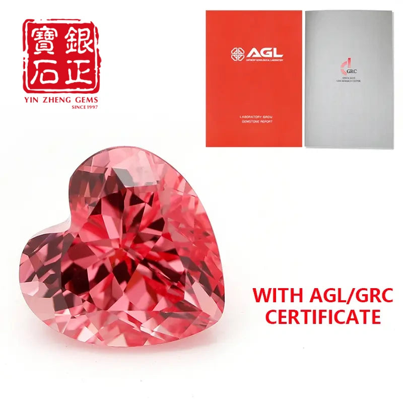 5A Lab Grown Papalacha Sapphire Heart Shape