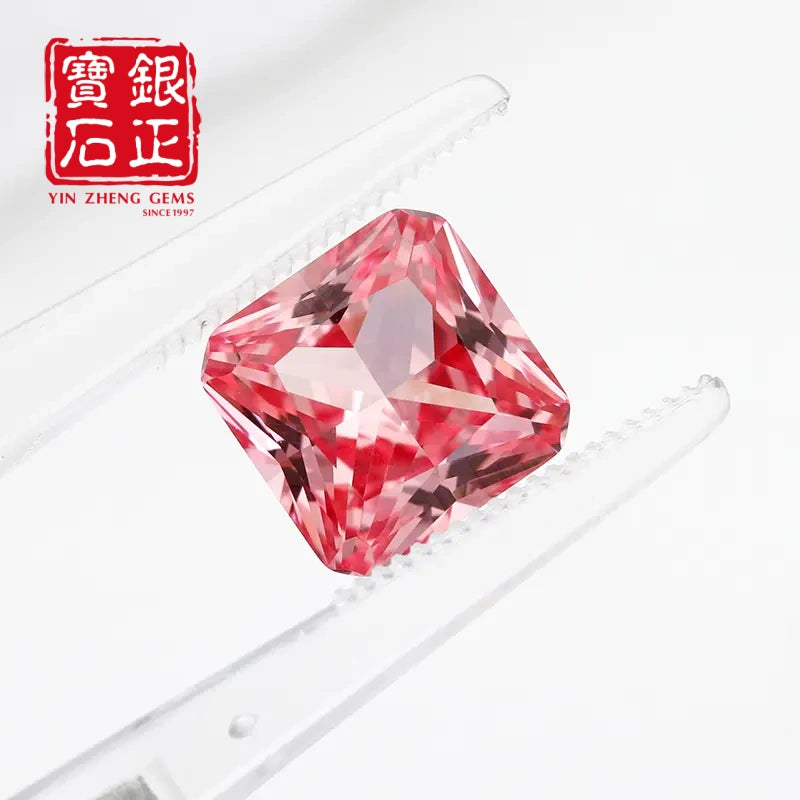 5A Lab Grown Papalacha Sapphire Square Corner Princess Cut
