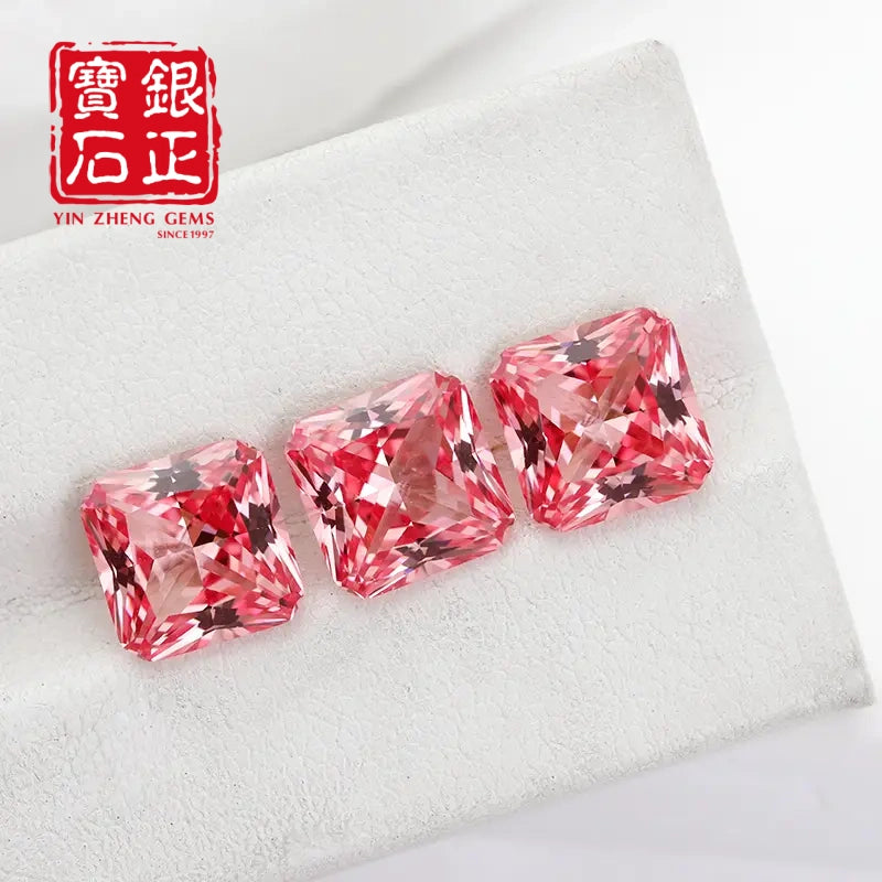 5A Lab Grown Papalacha Sapphire Square Corner Princess Cut