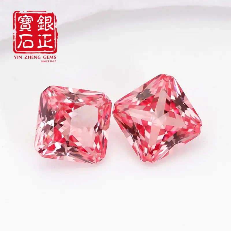 5A Lab Grown Papalacha Sapphire Square Corner Princess Cut