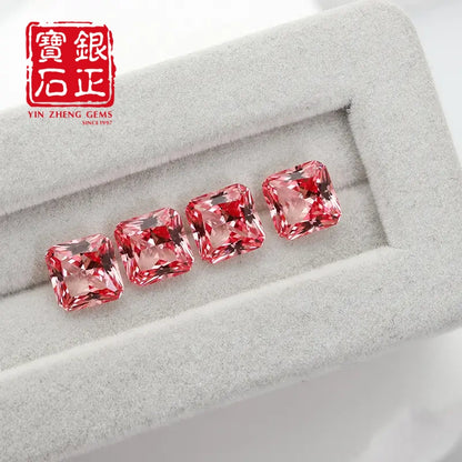 5A Lab Grown Papalacha Sapphire Square Corner Princess Cut