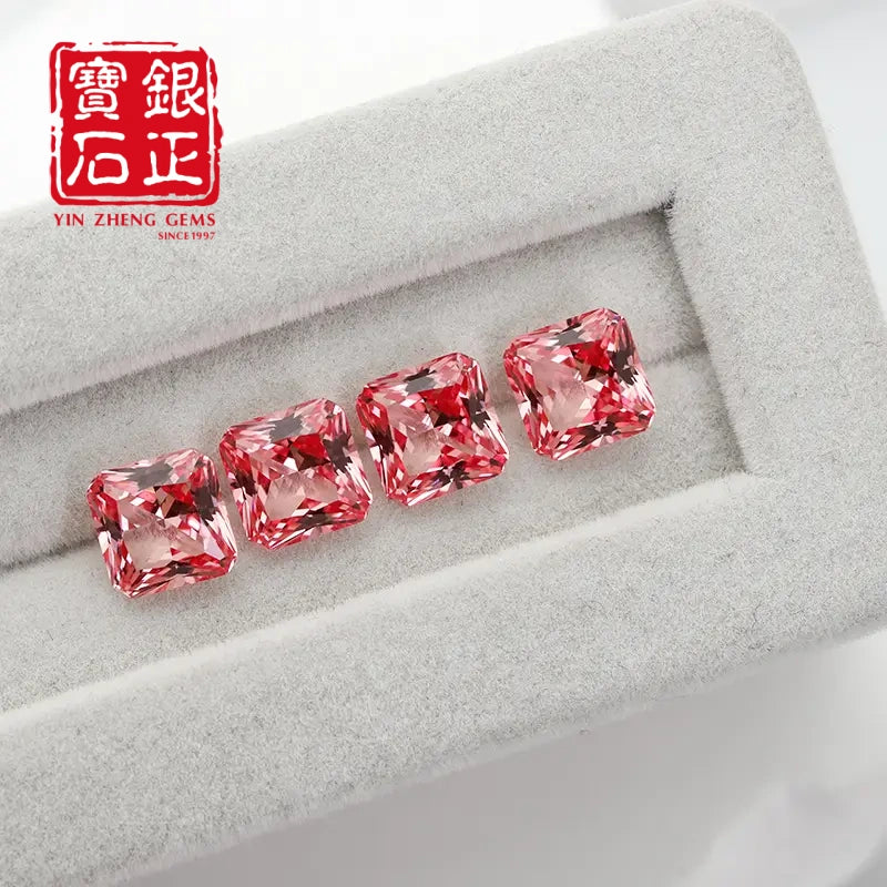 5A Lab Grown Papalacha Sapphire Square Corner Princess Cut