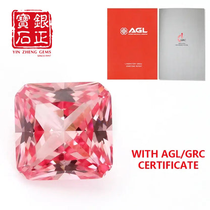 5A Lab Grown Papalacha Sapphire Square Corner Princess Cut