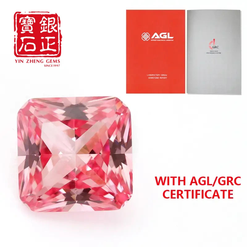 5A Lab Grown Papalacha Sapphire Square Corner Princess Cut