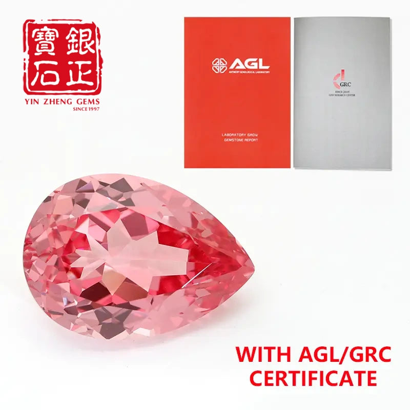 5A Lab Grown Papalacha Sapphire Pear Shape