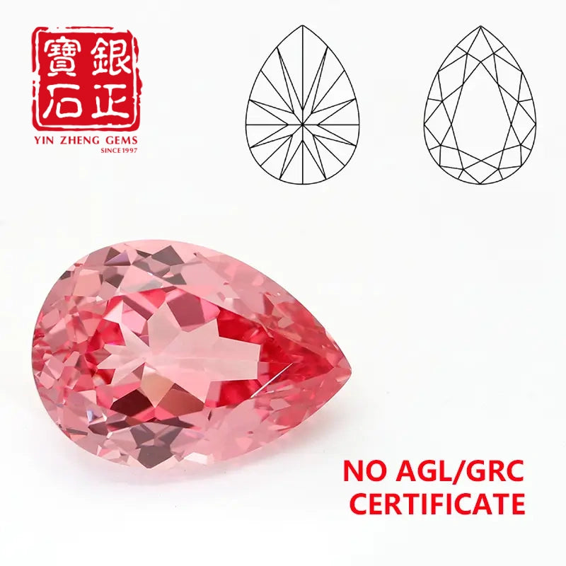 5A Lab Grown Papalacha Sapphire Pear Shape