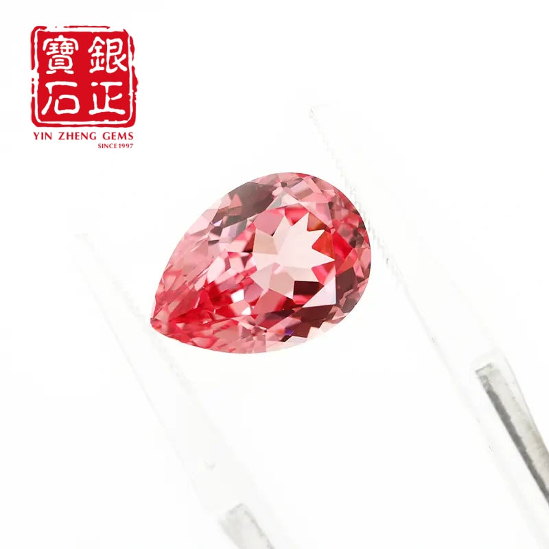 5A Lab Grown Papalacha Sapphire Pear Shape