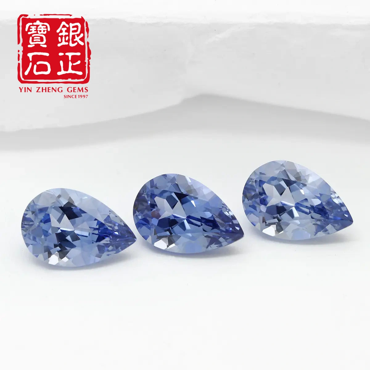 Precision Cut Cornflower Sapphire Pear Shape