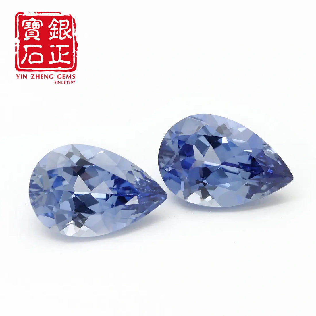Precision Cut Cornflower Sapphire Pear Shape