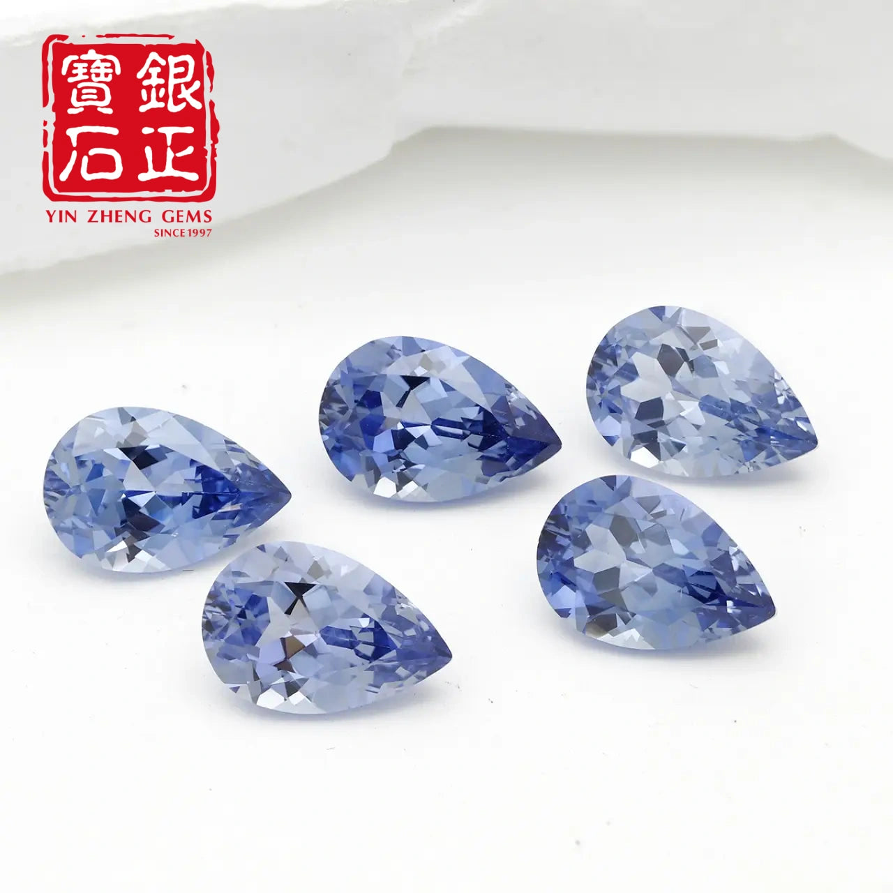 Precision Cut Cornflower Sapphire Pear Shape