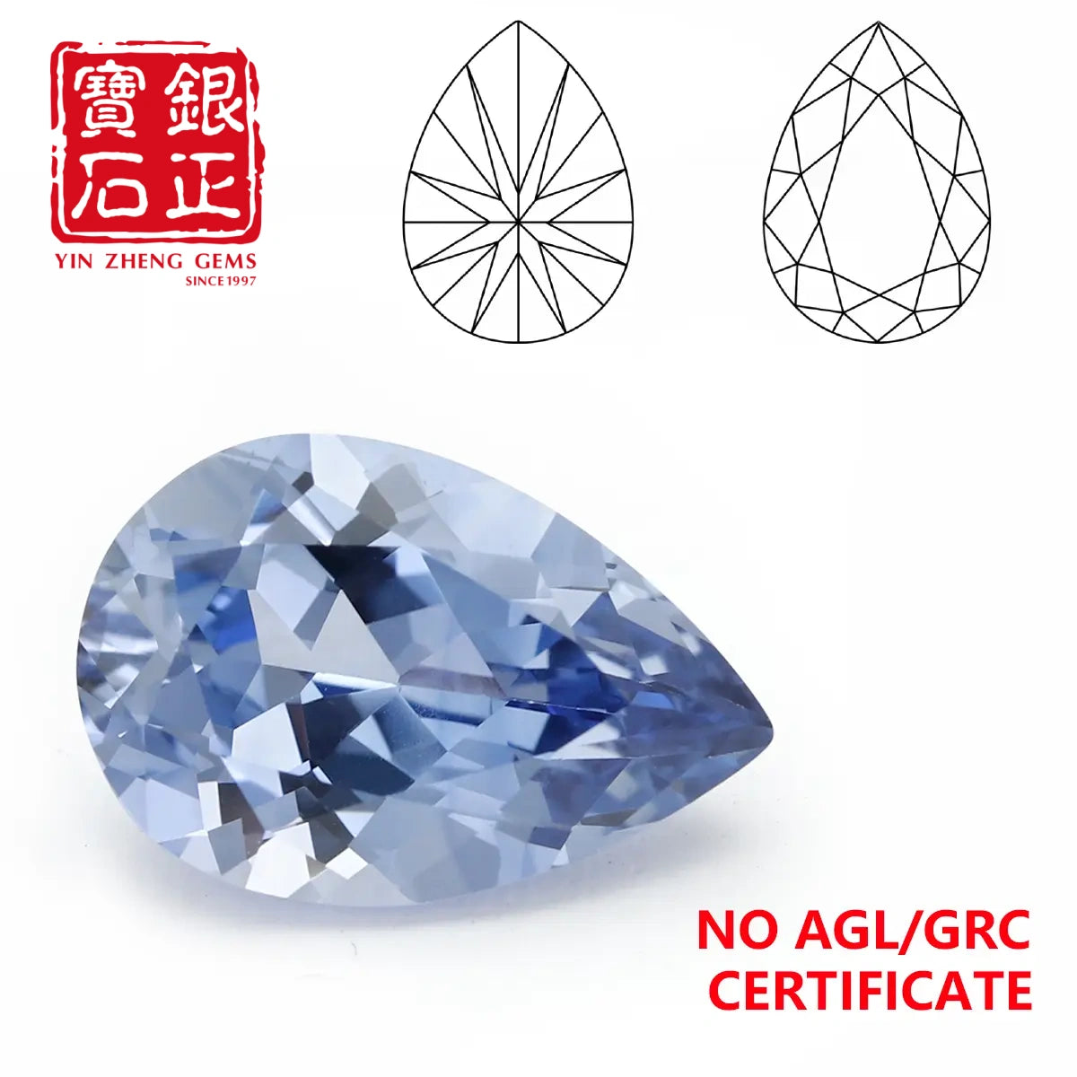 Precision Cut Cornflower Sapphire Pear Shape