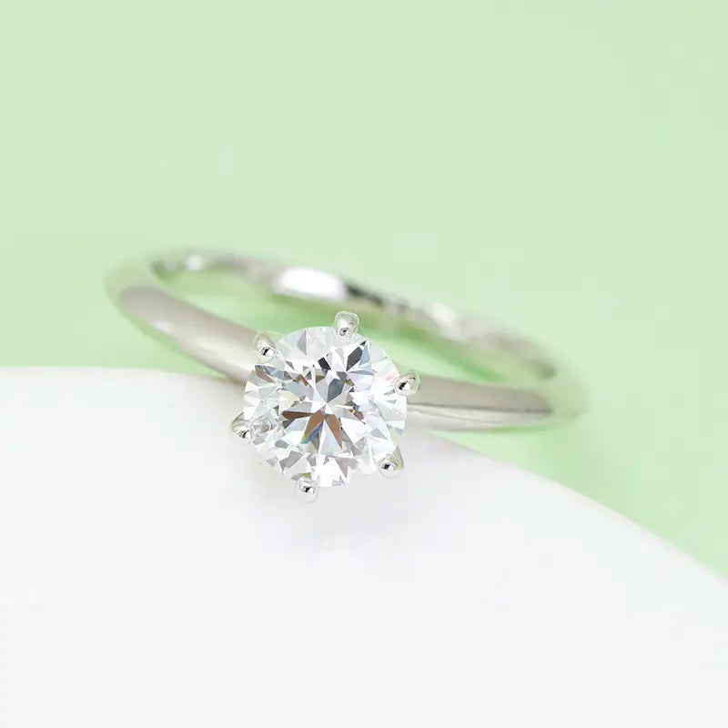 S925 silver Classic Elegant Style 1ct Round Lab Grown Diamond Ring