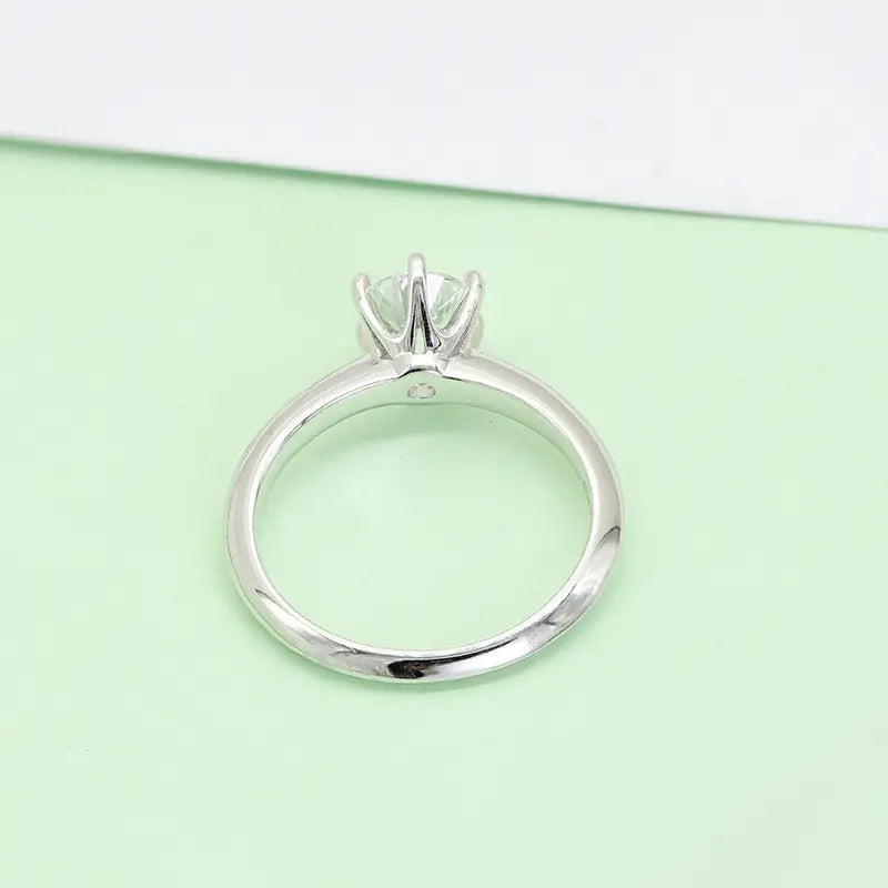 S925 silver Classic Elegant Style 1ct Round Lab Grown Diamond Ring