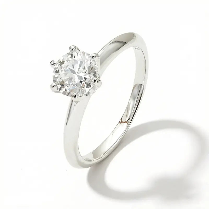 S925 silver Classic Elegant Style 1ct Round Lab Grown Diamond Ring