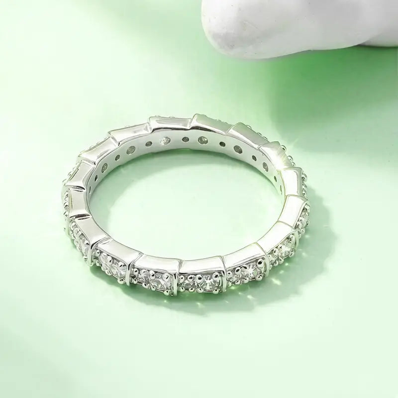S925 Sterling Silver Luxury Pave Setting Snake Lab Grown Diamond Ring