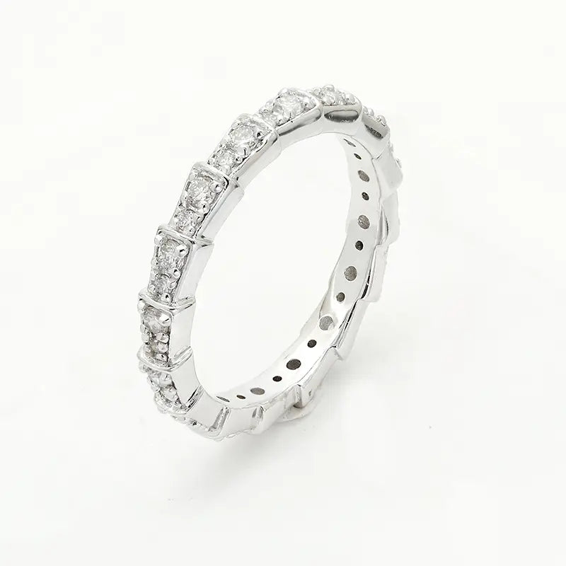 S925 Sterling Silver Luxury Pave Setting Snake Lab Grown Diamond Ring