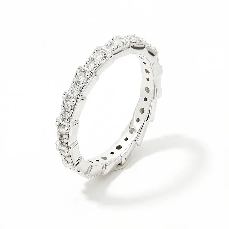 S925 Sterling Silver Luxury Pave Setting Snake Lab Grown Diamond Ring