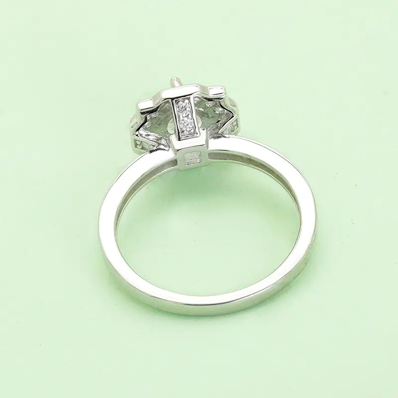 S925 Silver Luxury Floral Cut Lab Grown Diamond Ring